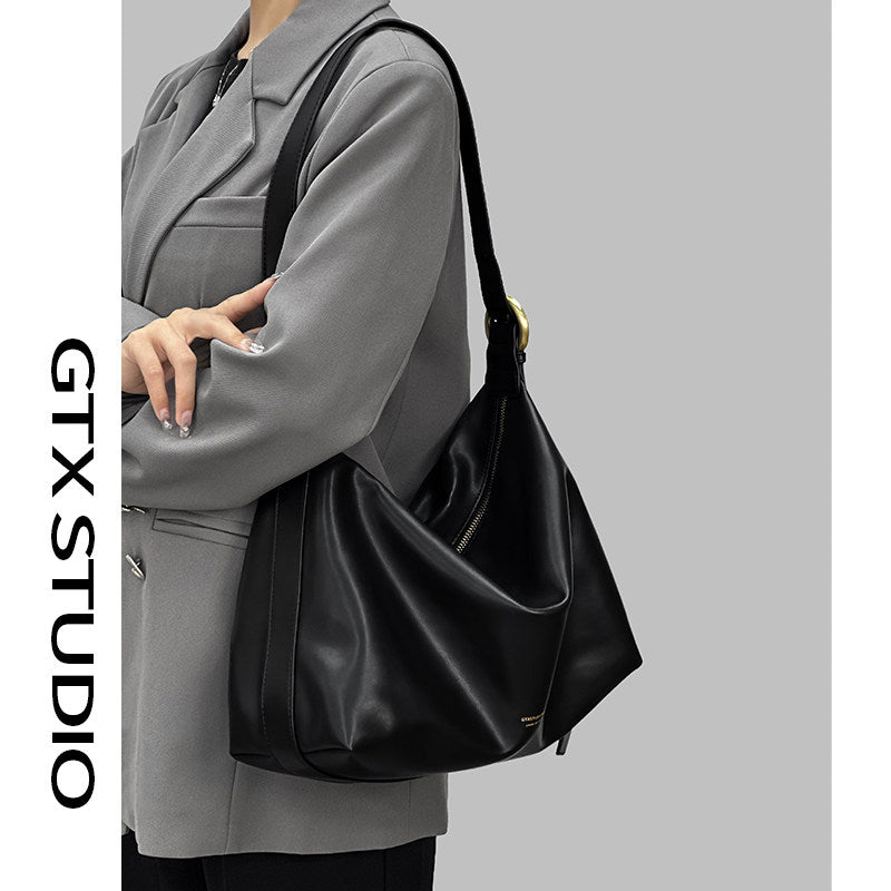 HAZEL | Genuine Leather Tote Bag with Crossbody Strap
