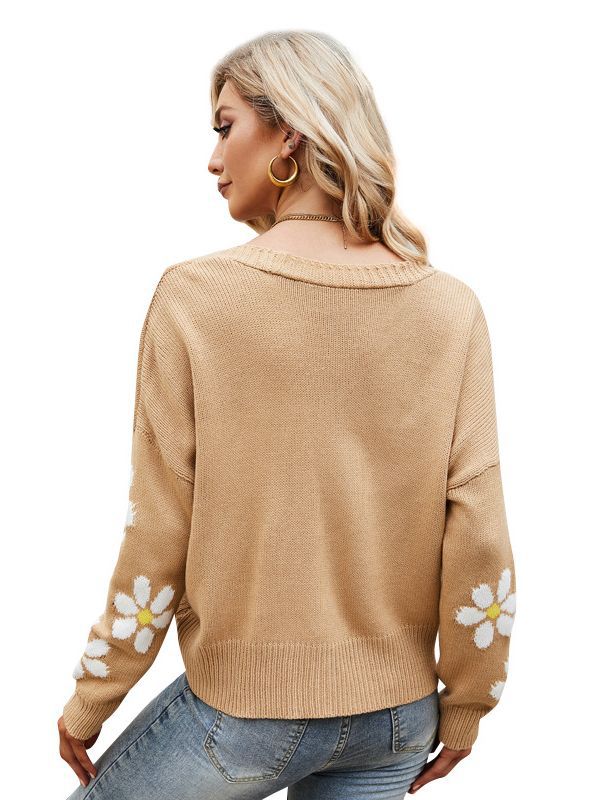 HAZEL | Floral Knitted Cardigan for Women