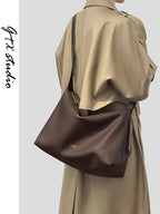 HAZEL | Genuine Leather Tote Bag with Crossbody Strap