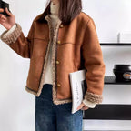HAZEL | High-End Small Fragrant Lamb Plush Outwear Women's Winter Short Fur One-Piece Jacket