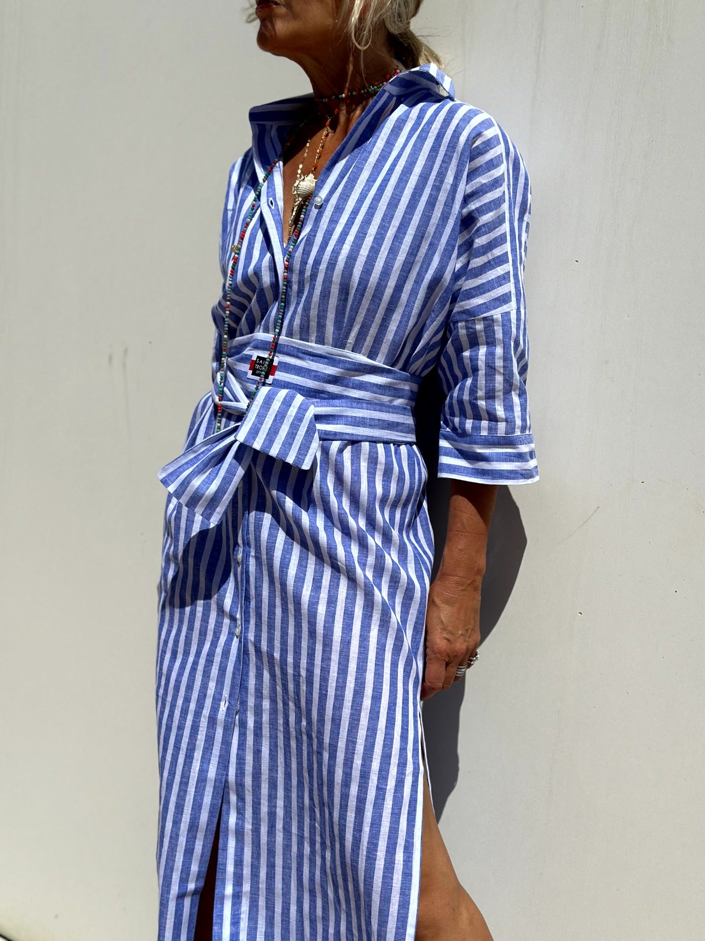 HAZEL | Women's Striped Cardigan Lapel Shirt Dress