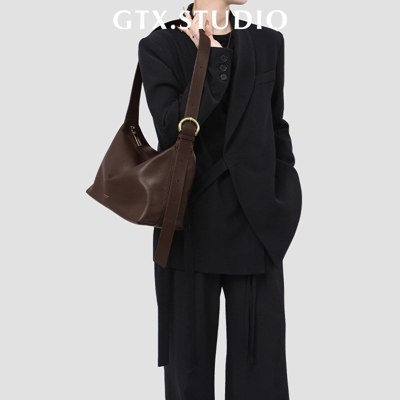 HAZEL | Genuine Leather Tote Bag with Crossbody Strap