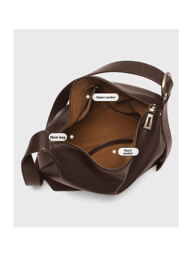 HAZEL | Genuine Leather Tote Bag with Crossbody Strap