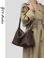 HAZEL | Genuine Leather Tote Bag with Crossbody Strap