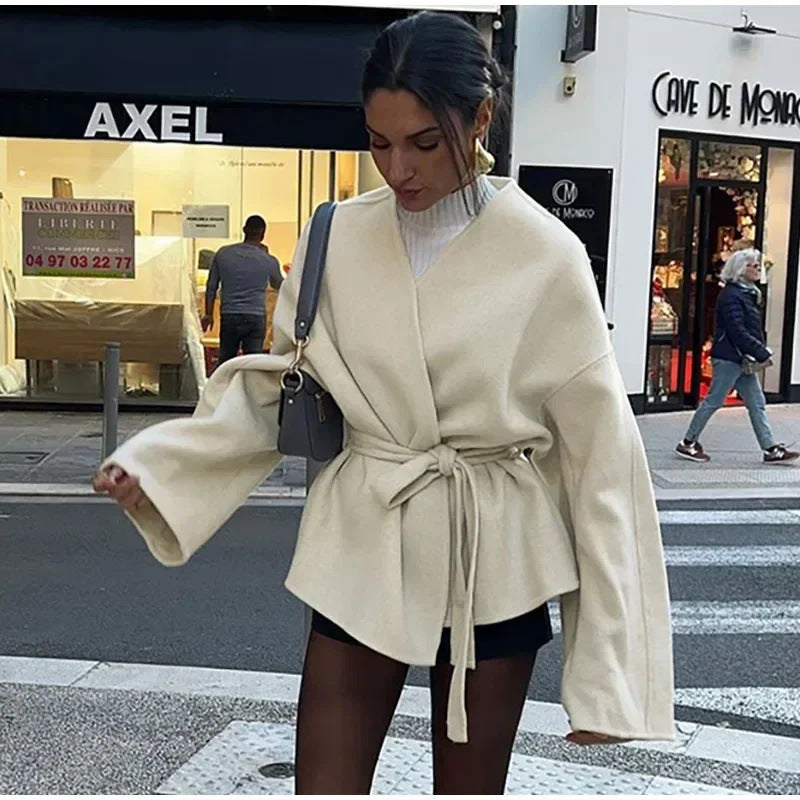 HAZEL | V-neck long-sleeved jacket, loose fit