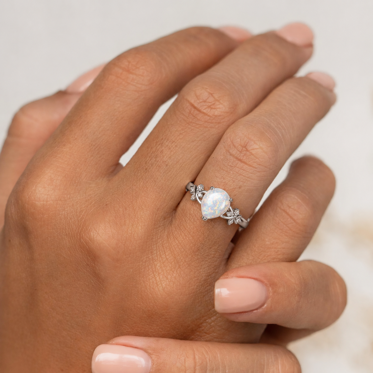 Celestial Teardrop Opal Ring