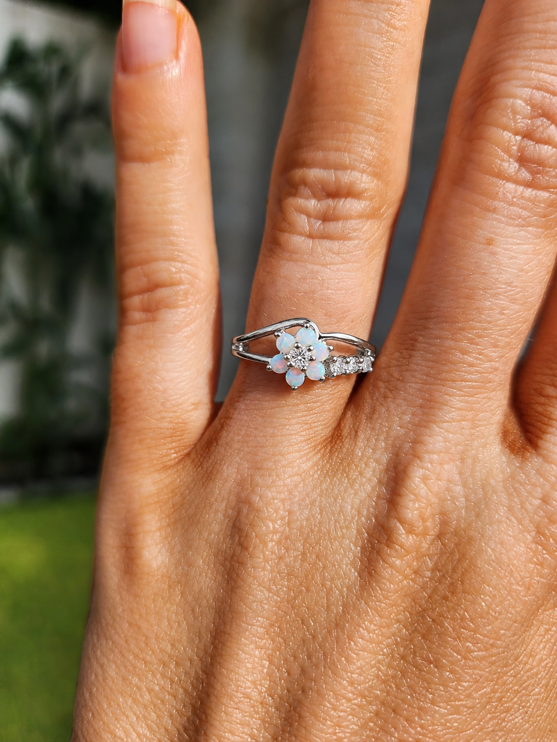 Opal Blossom Ring
