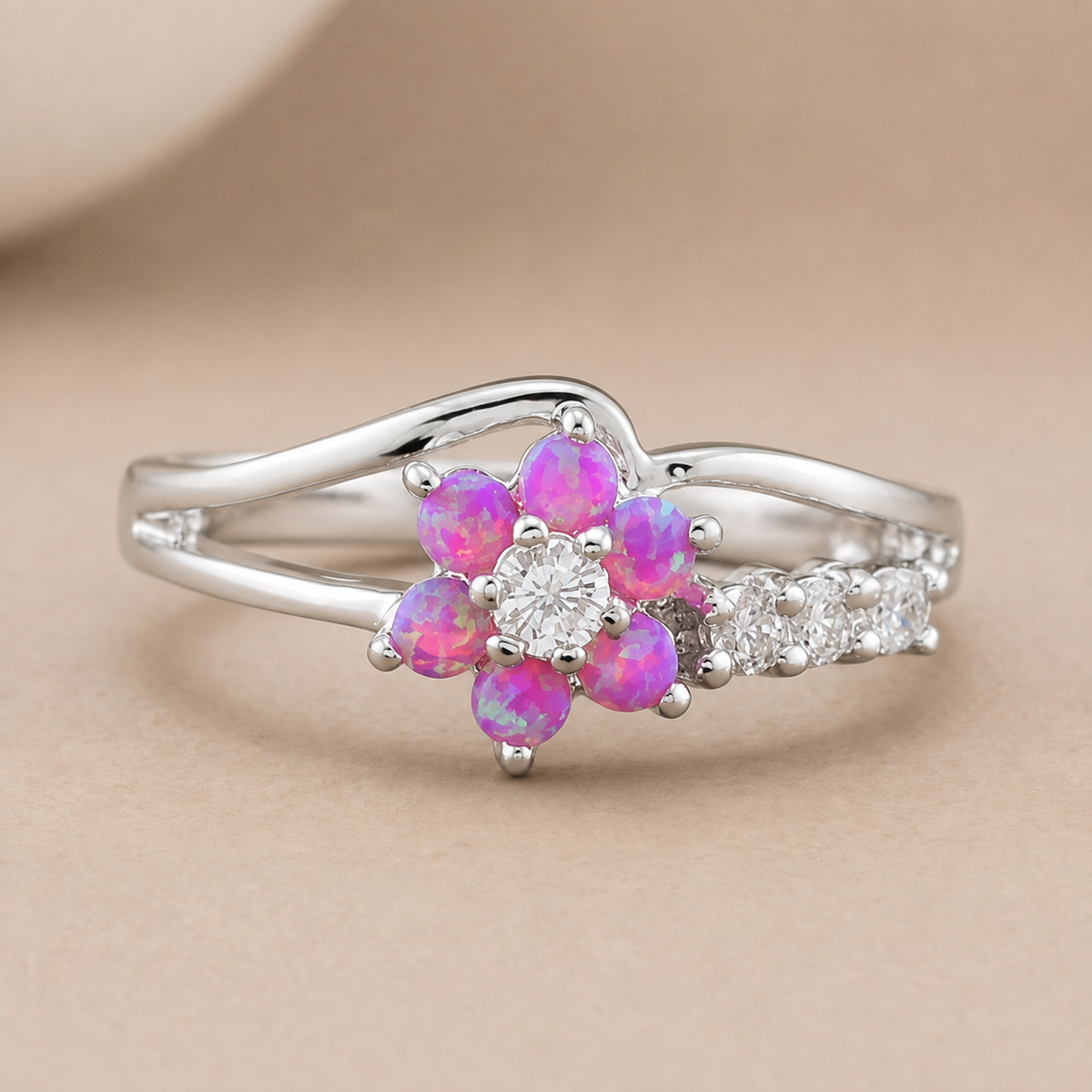Opal Blossom Ring