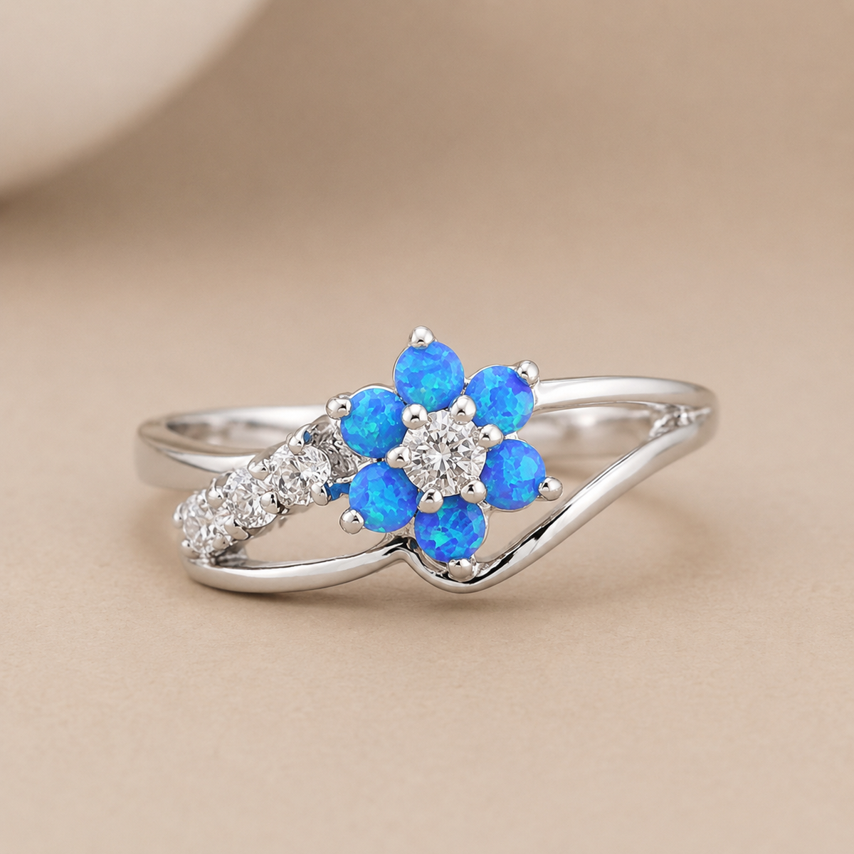 Opal Blossom Ring