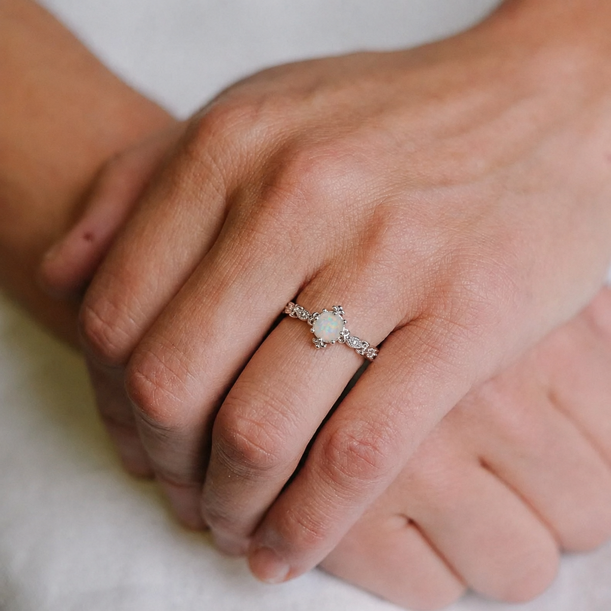 Round Charm Opal Ring