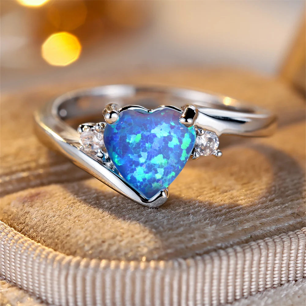 Ocean Heart Opal Ring