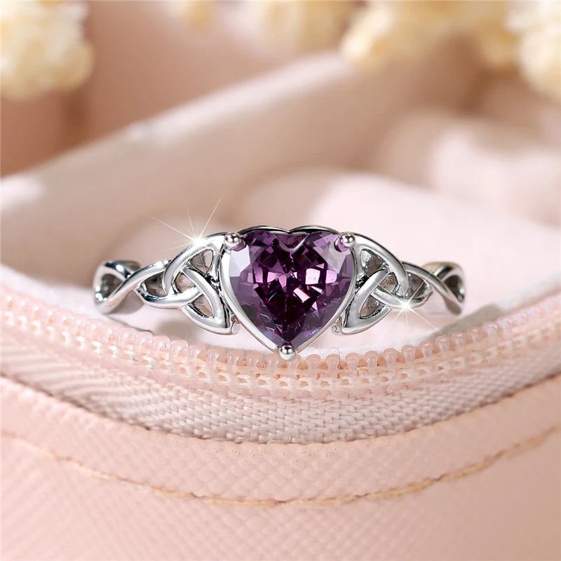 Azure Devotion Heart Ring