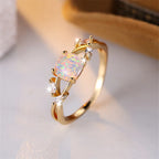 Aurora Cushion Opal Ring