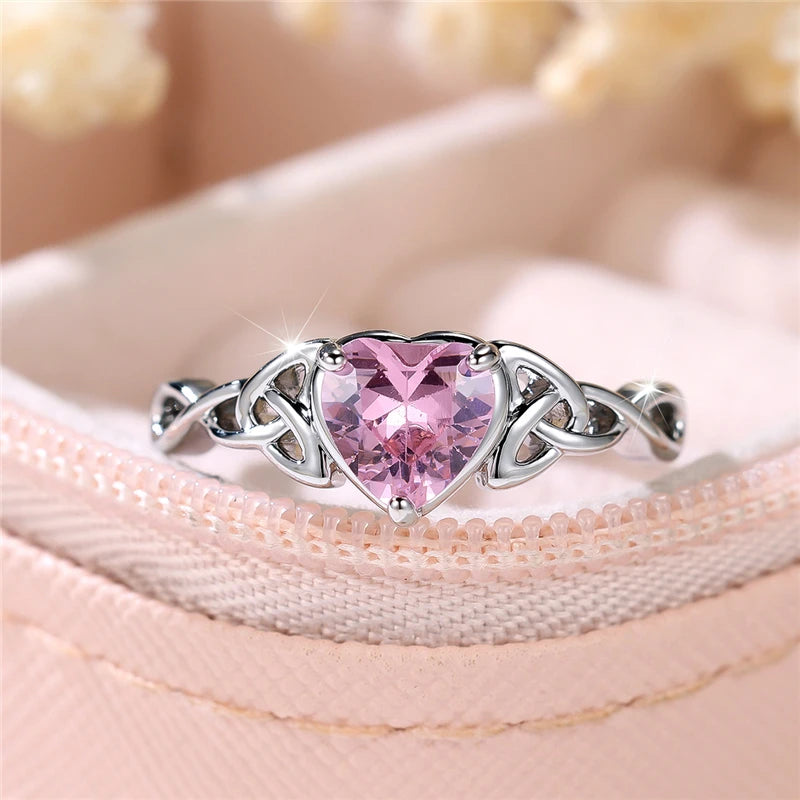 Azure Devotion Heart Ring