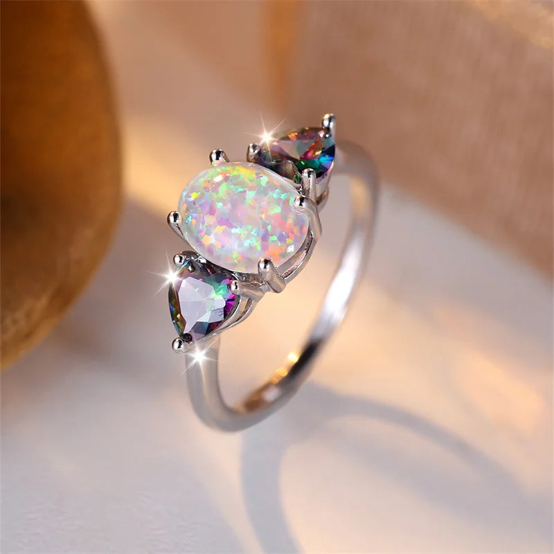 Mystic Aurora Opal Ring