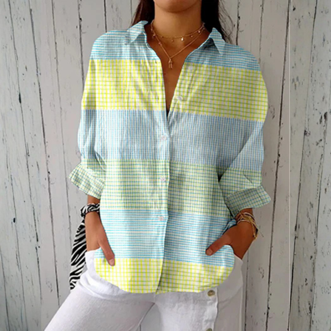 Emma | Pastel Grid Blouse