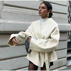 HAZEL | V-neck long-sleeved jacket, loose fit