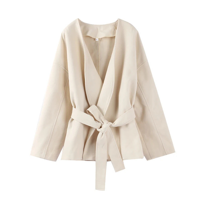 HAZEL | V-neck long-sleeved jacket, loose fit