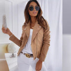 HAZEL | Slim Fit Suede Jacket with Zipper