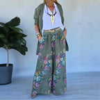 HAZEL | Women's Printed Wide Leg Pants and Casual Suit Jacket