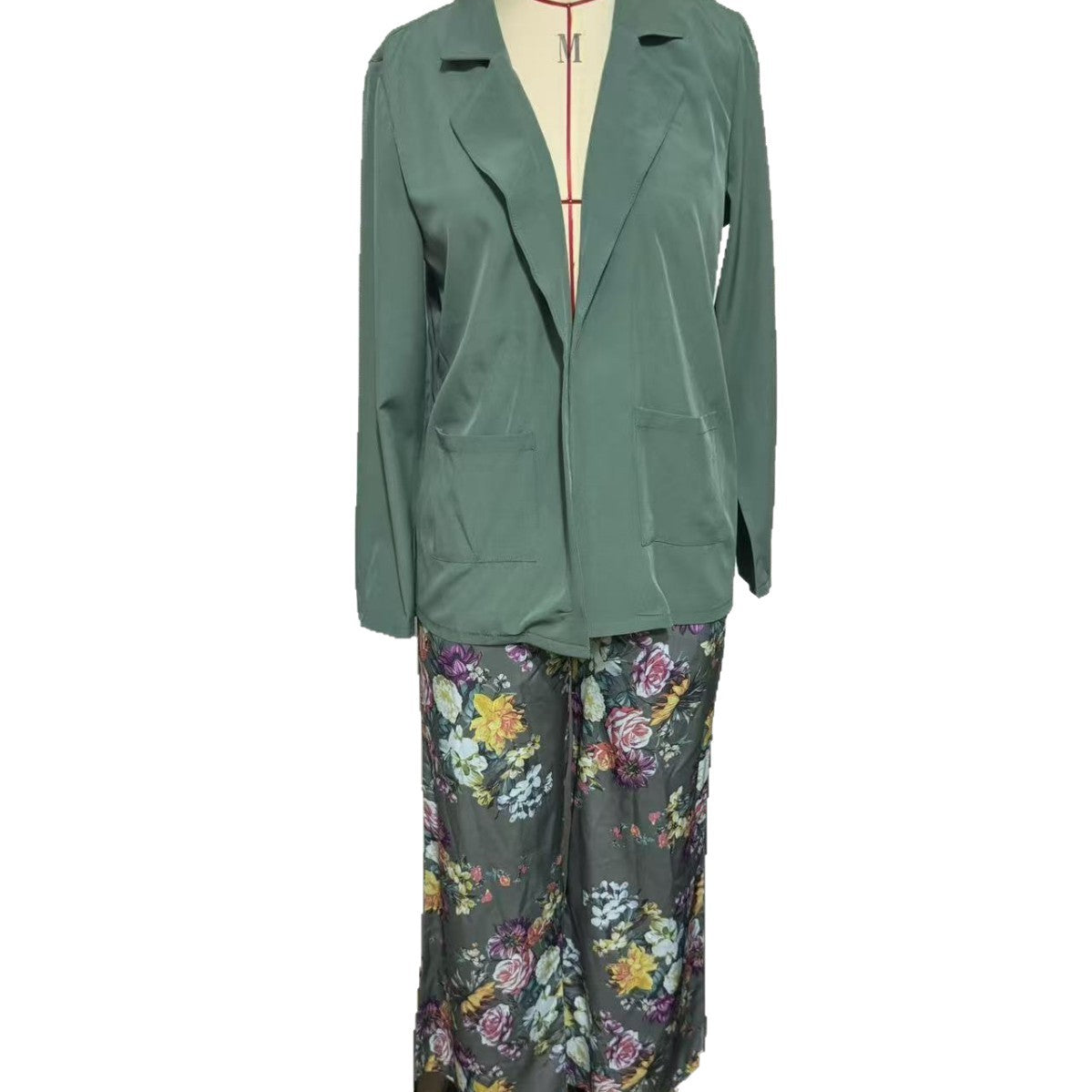 HAZEL | Women's Printed Wide Leg Pants and Casual Suit Jacket