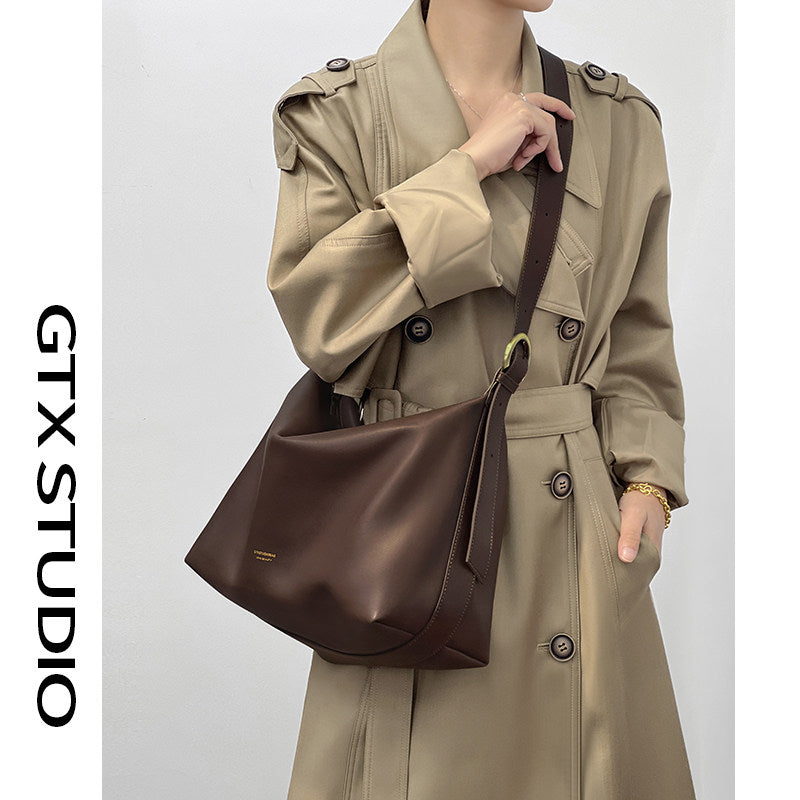 HAZEL | Genuine Leather Tote Bag with Crossbody Strap