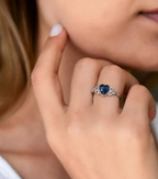 Azure Devotion Heart Ring
