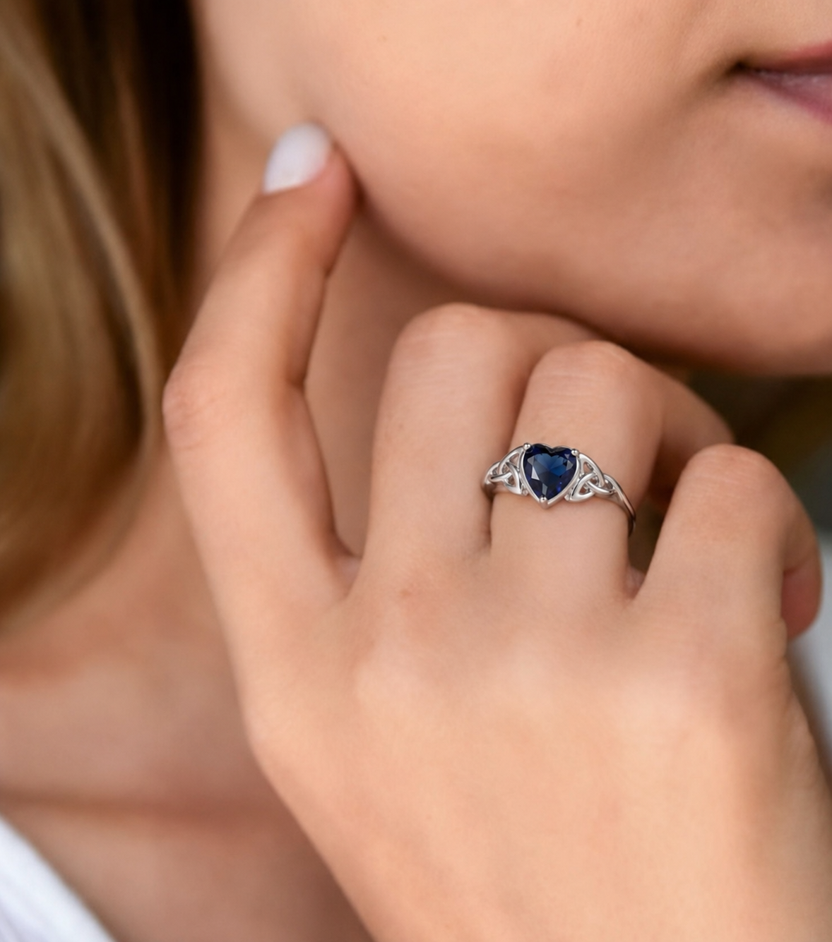 Azure Devotion Heart Ring