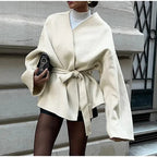 HAZEL | V-neck long-sleeved jacket, loose fit