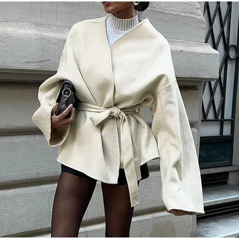 HAZEL | V-neck long-sleeved jacket, loose fit