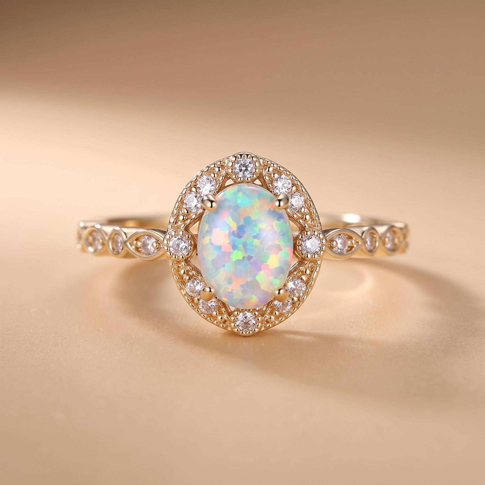 hero: A NEW photorealistic photograph composed from scratch, showcasing the product in a premium commercial jewelry style. The scene features a seamless matte warm beige studio surface that flows naturally into a matching, softly graduated background, establishing a quiet, neutral, and minimal atmosphere. The product is centered horizontally, positioned slightly below the vertical center, and fills approximately 65-70% of the image width, leaving balanced, calm space around it. An eye-level, straight on ca…